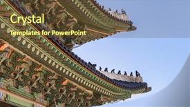  Presentation with south korea interest rate - Presentation theme consisting of palace in seoul south korea background and a tawny brown colored foreground