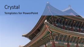  Presentation with korea - Beautiful slide set featuring palace in seoul south korea backdrop and a  colored foreground