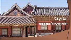  Presentation with south korea interest rate - PPT layouts featuring palace in seoul south korea background and a  colored foreground