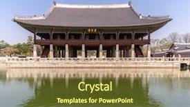  Presentation with south korea interest rate - Theme enhanced with palace in seoul south korea background and a  colored foreground