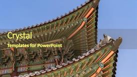  Presentation with korea - Theme having palace in seoul south korea background and a  colored foreground
