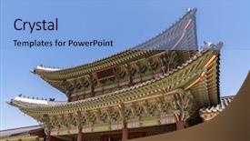  Presentation with south korea interest rate - Colorful slide deck enhanced with palace in seoul south korea backdrop and a  colored foreground
