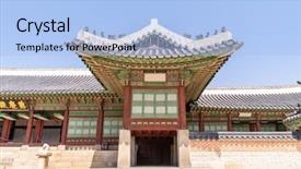  Presentation with korea - Cool new theme with palace in seoul south korea backdrop and a  colored foreground