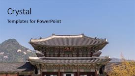  Presentation with korea - Slides featuring palace in seoul south korea background and a  colored foreground