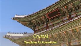  Presentation with korea - Presentation theme having palace in seoul south korea background and a tawny brown colored foreground