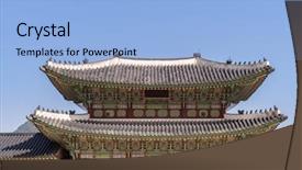  Presentation with south korea interest rate - Slide set featuring palace in seoul south korea background and a  colored foreground