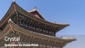  Presentation with korea - Theme consisting of palace in seoul south korea background and a tawny brown colored foreground