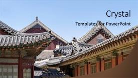  Presentation with korea - Cool new slides with palace in seoul south korea backdrop and a light blue colored foreground
