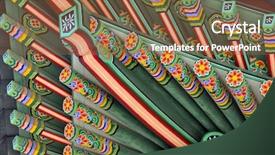  Presentation with roof - PPT theme enhanced with palace in seoul south korea background and a tawny brown colored foreground
