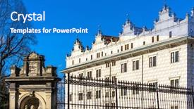  Presentation with backingam palace - Colorful presentation design enhanced with palace-litomysl-czech-republic backdrop and a teal colored foreground