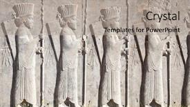  Presentation with decoration - PPT theme featuring palace of 100 columns iran background and a light gray colored foreground