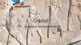  Presentation with iran history - Slides enhanced with palace of 100 columns iran background and a soft green colored foreground