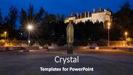  Presentation with dusk - Slide deck having palace-of-duques-de-brangan background and a dark gray colored foreground