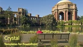  Presentation with fine arts - PPT theme having palace of fine arts san francisco california usa background and a tawny brown colored foreground