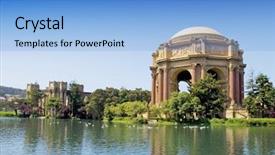  Presentation with fine arts - Theme with chinese dragon symbol in beijing on green wall background and a dark gray colored foreground