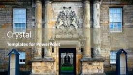  Presentation with united kingdom - Colorful presentation design enhanced with palace-of-holyroodhouse-in-edinburgh backdrop and a coral colored foreground