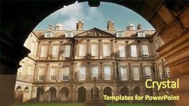  Presentation with united kingdom - Audience pleasing PPT theme consisting of palace of holyroodhouse in edinburgh united kingdom backdrop and a tawny brown colored foreground