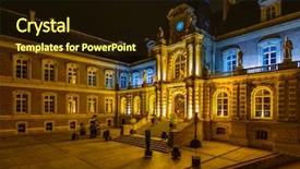  Presentation with night sky plane view - Beautiful slides featuring palace of justice in amien backdrop and a wine colored foreground