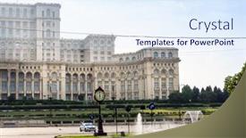  Presentation with parliament - Presentation consisting of palace of parliament in bucharest romanian background and a sky blue colored foreground