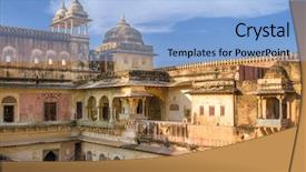  Presentation with jaipur city palace rajasthan india - Slides consisting of palace of the amber fort background and a  colored foreground