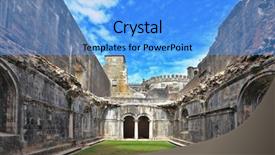  Presentation with green architecture - Slide deck featuring palace of the knights templar background and a light blue colored foreground