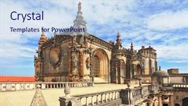  Presentation with knights - PPT theme consisting of palace of the knights templar background and a sky blue colored foreground