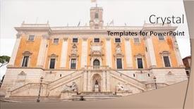 Presentation with rome italy - Cool new slide deck with palace-of-the-senators backdrop and a lemonade colored foreground