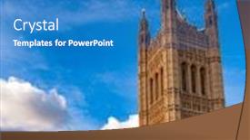  Presentation with westminster - Audience pleasing presentation consisting of palace of westminster known as the houses of parliament city of westminster central area of greater london uk backdrop and a teal colored foreground