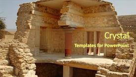  Presentation with excavation - Audience pleasing PPT theme consisting of the island of crete backdrop and a tawny brown colored foreground