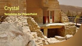  Presentation with excavation - Slide set enhanced with the island of crete background and a tawny brown colored foreground