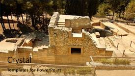  Presentation with crete island - Presentation design with the island of crete background and a gold colored foreground