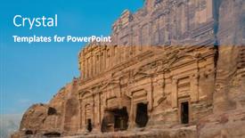  Presentation with petra - Cool new slides with palace-tomb-in-nabatean-petra backdrop and a teal colored foreground
