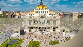  Presentation with fine arts - Cool new slide set with palacio-de-bellas-artes backdrop and a mint green colored foreground