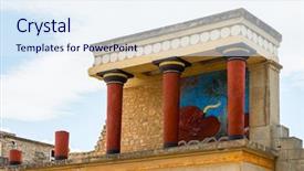  Presentation with ancient greece - Cool new slide deck with palase on the crete greece backdrop and a sky blue colored foreground