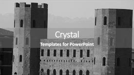  Presentation with italy - Audience pleasing PPT theme consisting of palatine gate ruins in turin backdrop and a gray colored foreground