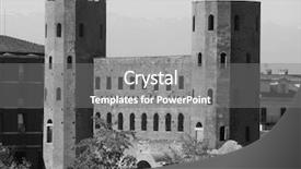  Presentation with black and white shapes - Colorful PPT theme enhanced with palatine gate ruins in turin backdrop and a gray colored foreground