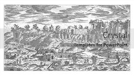  Presentation with engraving - PPT theme consisting of palatine-in-rome-etienne-duperac background and a light gray colored foreground