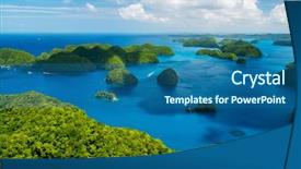  Presentation with pacific islands - Slide deck featuring palau tropical islands and pacific background and a ocean colored foreground