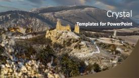  Presentation with czech republic - Theme with palava-winter-landscape-with-sirotci background and a gray colored foreground