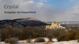  Presentation with czech republic - Presentation theme enhanced with palava-winter-landscape-with-sirotci background and a light blue colored foreground