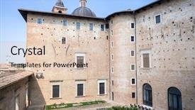  Presentation with microwave imaging image of modern - Colorful slide set enhanced with palazzo ducale urbino marche backdrop and a lemonade colored foreground