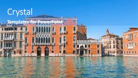  Presentation with canal - Presentation theme with palazzo-pisani-moretta-grand-canal background and a teal colored foreground