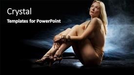  Presentation with jewelery - PPT layouts featuring pale blond beauty naked in studio wearing jewelery background and a black colored foreground