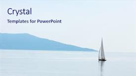  Presentation with sailing - Amazing PPT theme having pale blue - vast open water surface backdrop and a sky blue colored foreground