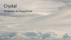  Presentation with clouds - PPT theme having pale clouds covering the sky background and a light gray colored foreground