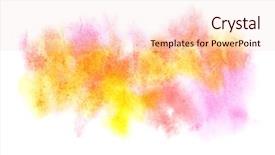  Presentation with abstract water color - Presentation design enhanced with pale colors - colourful watercolor stains on paper background and a lemonade colored foreground