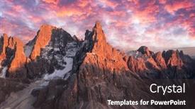  Presentation with mountain - Slide deck with pale-di-san-martino-mountain background and a tawny brown colored foreground