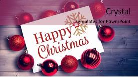  Presentation with christmas card - Presentation theme having pale grey red - christmas card against bleached wooden background and a  colored foreground