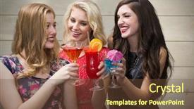  Presentation with bleached - Colorful theme enhanced with pale grey red - friends drinking cocktails against bleached backdrop and a  colored foreground