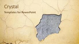  Presentation with broken wall - Colorful PPT theme enhanced with pale grey red - grungy wall with broken stucco backdrop and a lemonade colored foreground